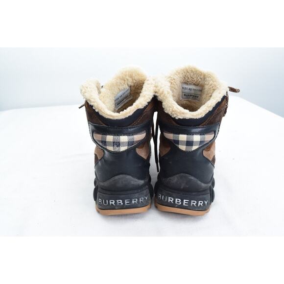 Burberry Men's Tor Genuine Shearling Lined Hiking Boot Brown 42 FLAWS READ - Picture 5 of 12
